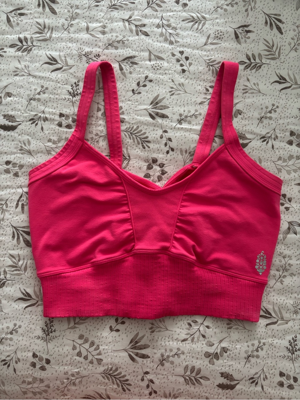 Free People Hot Pink Longline Seamless Sports Bralette